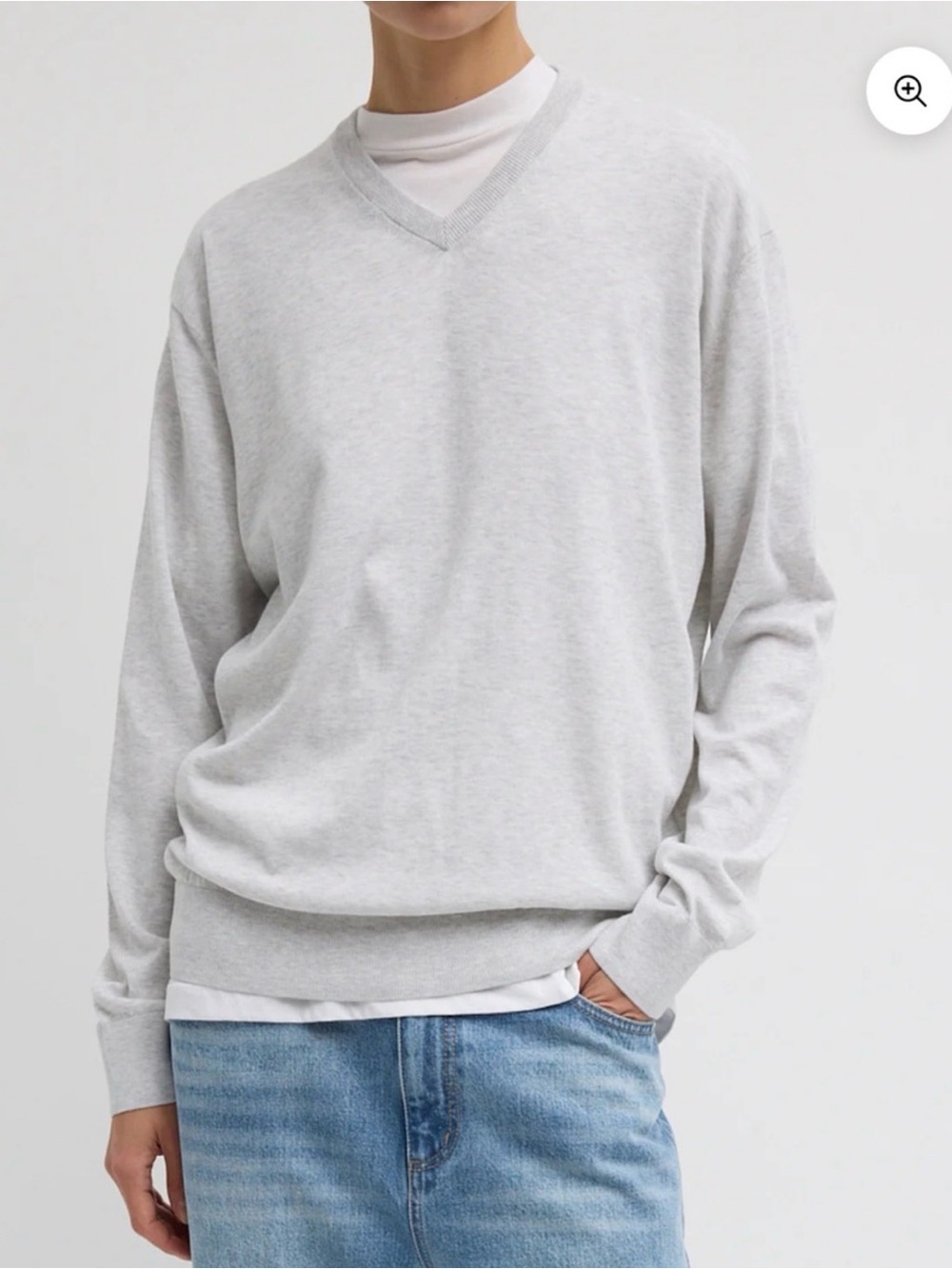 Vince Men’s Light Gray V-Neck 100% cotton Sweater SZ XL lightweight/soft